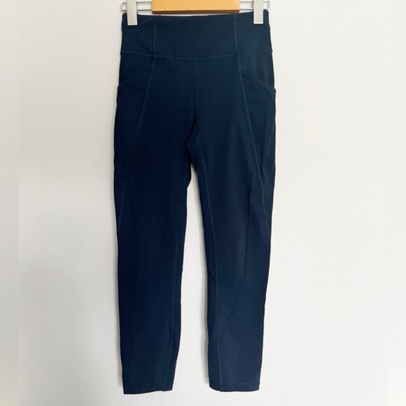 lululemon Time To Sweat Crop 23” True Navy Size 4 - Picture 1 of 7